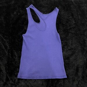 Women's Purple Cutout Ribbed Tank Top